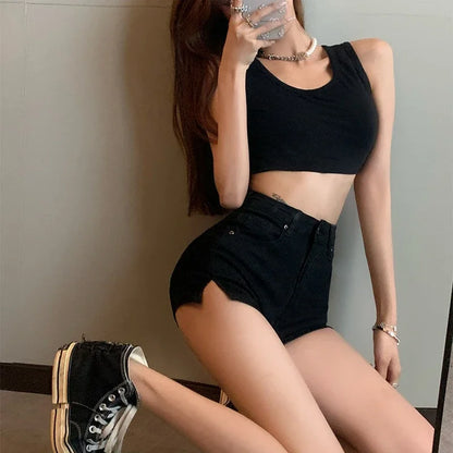 Korean Fashion Skinny Tight Denim Shorts