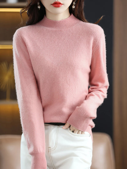 2025 Womens 100 Pure Wool Cashmere Sweater Turtleneck Pullover Loose Fit High Neck Knit Top For Autumn Winter Large Size