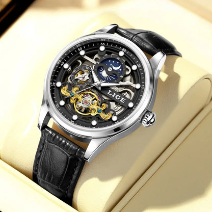 Mens Transparent Mechanical Dial Luxury Analog Watches