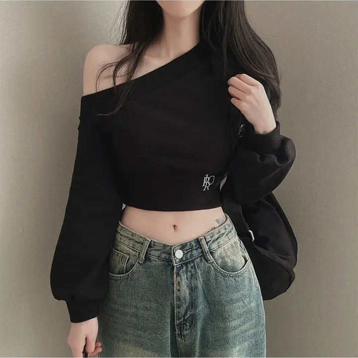 Contemporary Bold: Square-Neck Lace-Up Spliced Knit Top