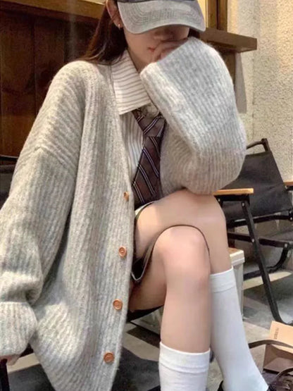 New Winter Style Casual Fall Shoulder Thick Women Men Cardigan Sweater