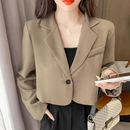 Elegant Office Style Crop Blazers
