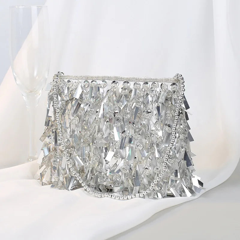 Womens Rhinestone Tassel Messenger Bags