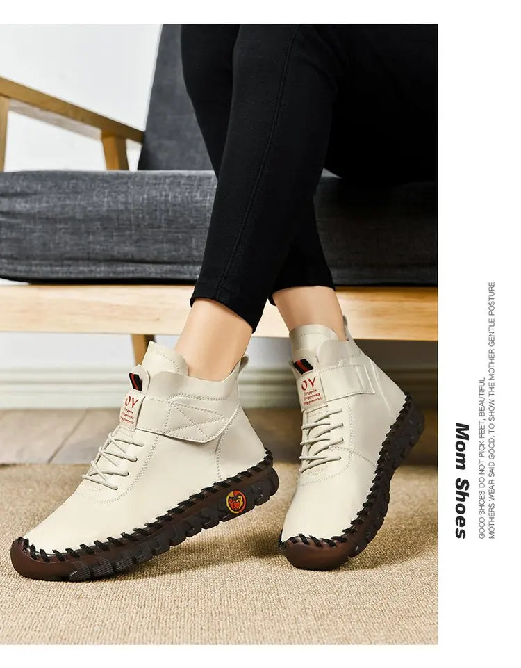 Modern Style Long Cross Lace Up Warm Winter Boots For Women