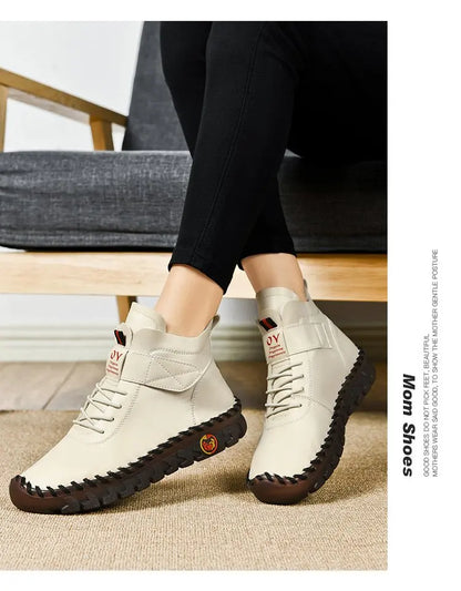 Modern Style Long Cross Lace Up Warm Winter Boots For Women