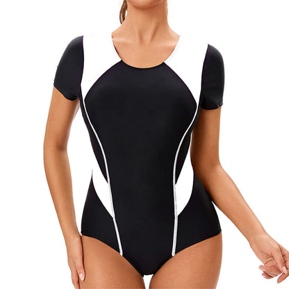 2025 Womens Long Sleeve Surfing Swimsuit One Piece Bodysuit With Leaf Print Sexy Push Up Bikini Summer Swimwear