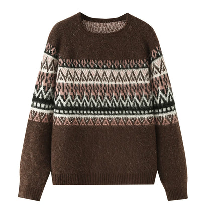 Soft Cashmere Knit Sweater Stylish O Neck Top