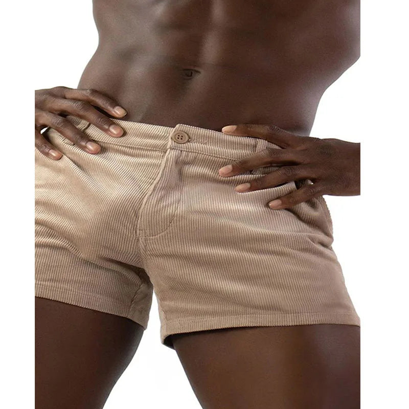 Super Soft Retro Line Plus Size Casual Shorts For Men