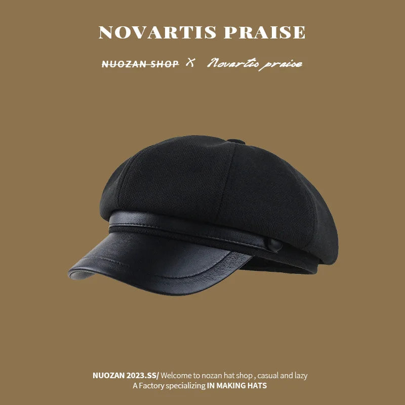 Womens Panama Beret Minimalist Octagonal Painter Hat Duck Tongue Cap For Autumn Winter Fashion