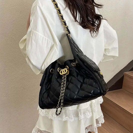 Black Luxury Large Capacity Genuine Leather Handbag For Women