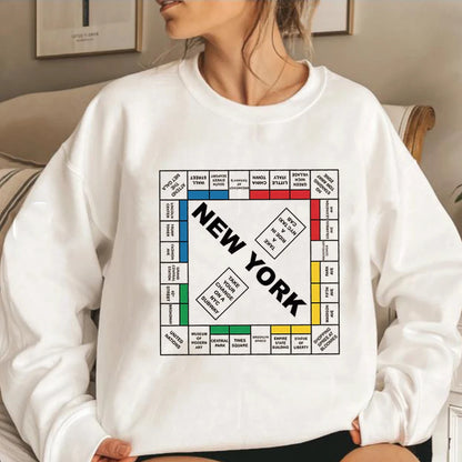 Basic Style Classic New York Printed Cool Sweatshirts