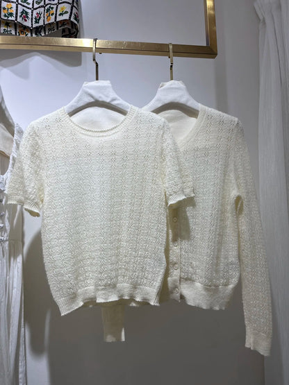 Effortless Breeze: The Delicate Open-Knit Cardigan