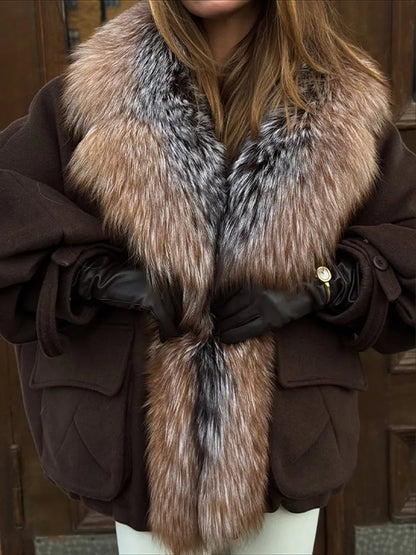 Plus Size 5xl Single Breasted Long Hairy Women Winter Coats