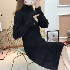 Women Turtleneck Thick Knitted Sweaters