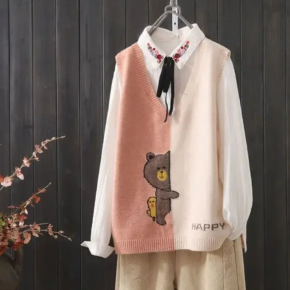 Womens Cross Tied V Neck Oversized Sweaters