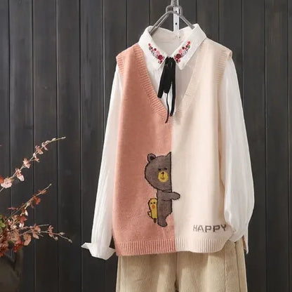 Womens Cross Tied V Neck Oversized Sweaters