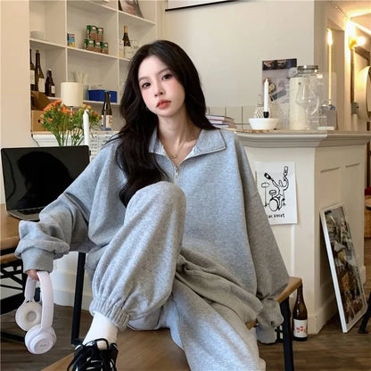 New Loose Fit Gray Winter Hoodies