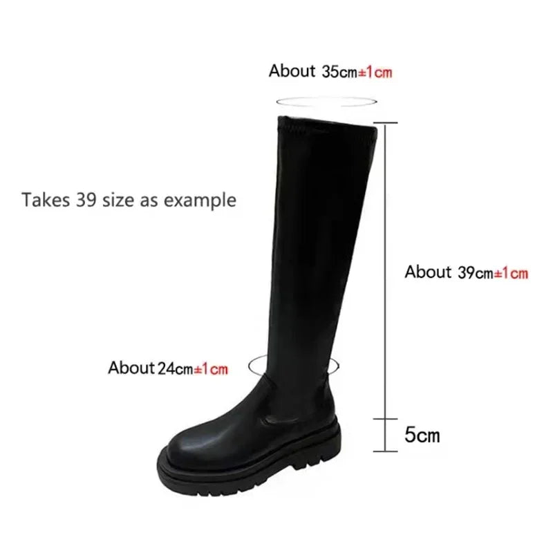 Women S Long Boots Autumn Winter Knee High Leather Motorcycle Boots Fashion Thigh High Footwear For Women