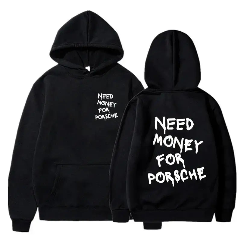 Funny Need Money Letter Print Hoodie Oversized Sweatshirt For Men Women Casual Streetwear