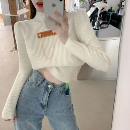 2025 Fall Winter White Knitted Sweater For Women Fashion Sweatshirt Luxury Designer Knit Pink Elegant Tops