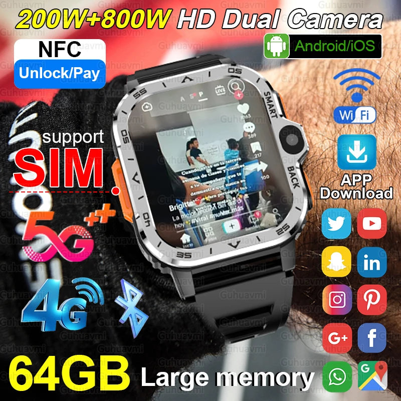 4 Core Cpu 8Gb 16Gb Rom Capacity Sim Card Supported Android Smartwatches For Students Kids