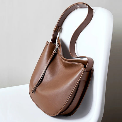 Genuine Leather High Quality Single Shoulder Zipper Tote Bags