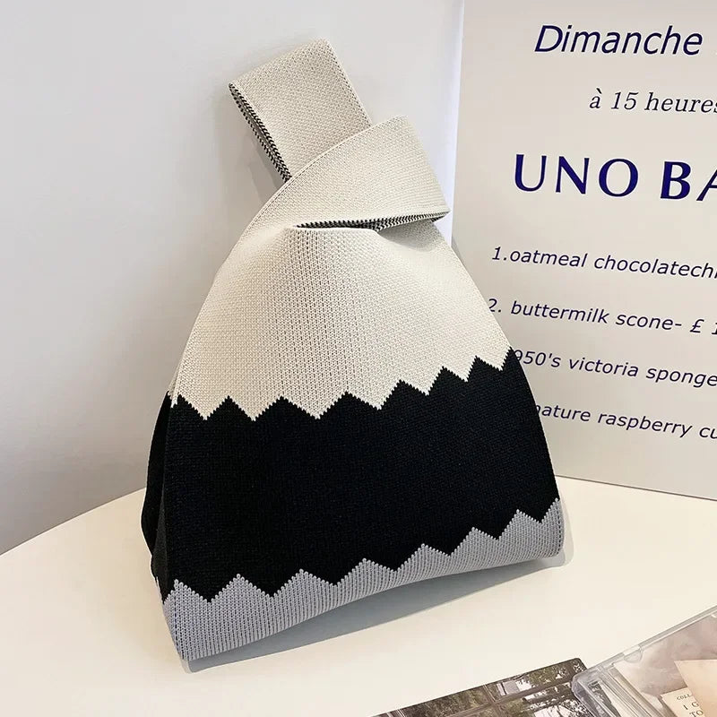 New Wide Striped Reusable Small Tote Bags