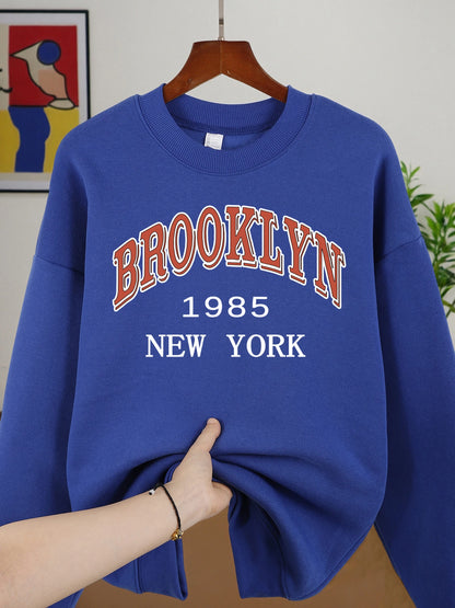 New York Printed Crew Neck Sweatshirts