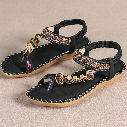 New Fashion Vintage Women Buckle Strap Flat Heel Sandals Summer Beach Travel Shoes Sandalia Feminina Chaussure Femme