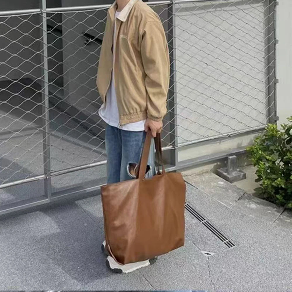 Large Capacity Leather Lightweight Shopper Tote Bags