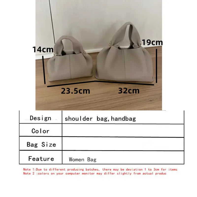 Designer High-Capacity Shoulder Bag: Simple Solid Color Tote for Women