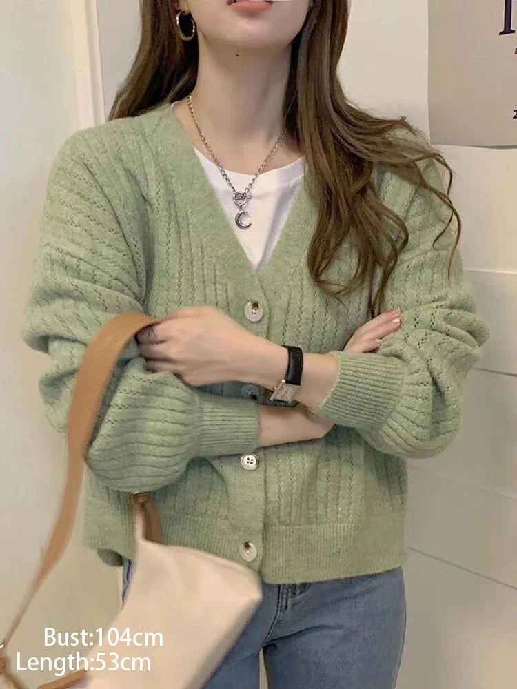 Women Autumn Winter Oversize Knitted Casual Cardigan