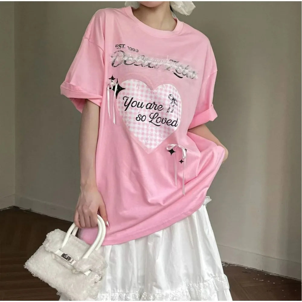 Bow Detail Cotton Lounge Set 2Pcs