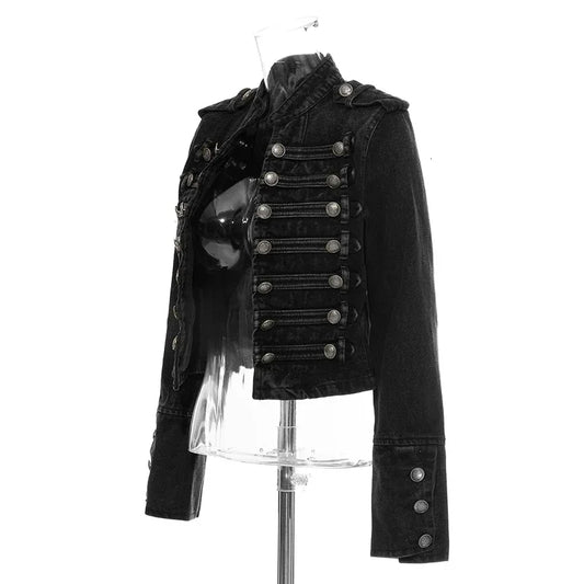 Double Button Crop Jacket Outfits