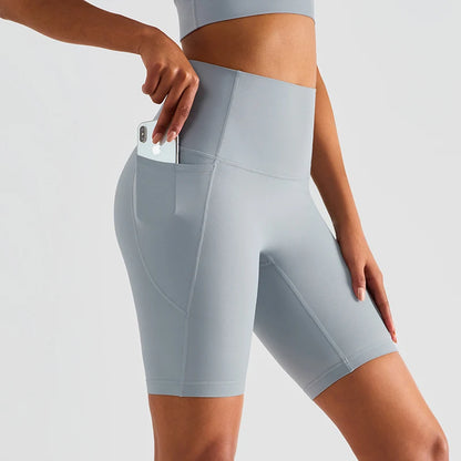 High Waist Women Solid Color Soft Workout Gym Sports Short