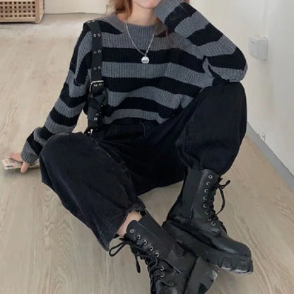 Autumn Winter Slouchy Fried Dough Twists Sweater For Women Korean Gentle Style Long Sleeve Loose Pullover Knitted Tops