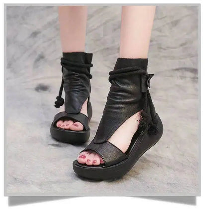 Summer Retro Gladiator Wedge Sandals for Women