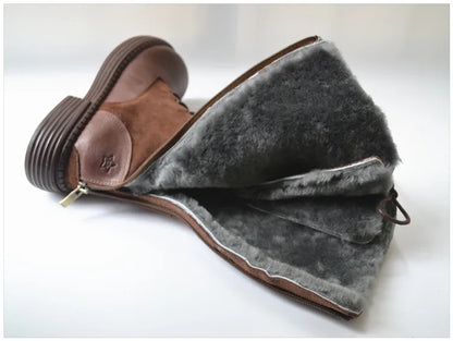 Genuine Leather Lace Up Cool Winter Boots For Women