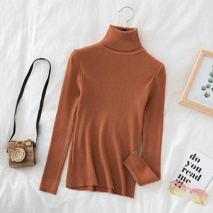 Timeless Basic: Solid Cashmere-Blend Turtleneck Jumper