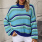 2024 Autumn/Winter Women's Striped O-Neck Sweater: O-Neck, Long Sleeves, Oversized Fit