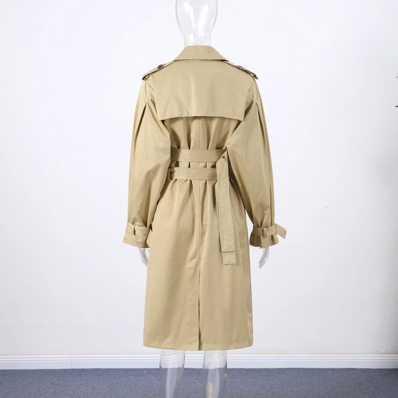Oversize Long Single Breasted Womens Trench Coat