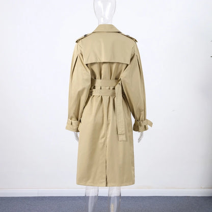 Oversize Long Single Breasted Womens Trench Coat