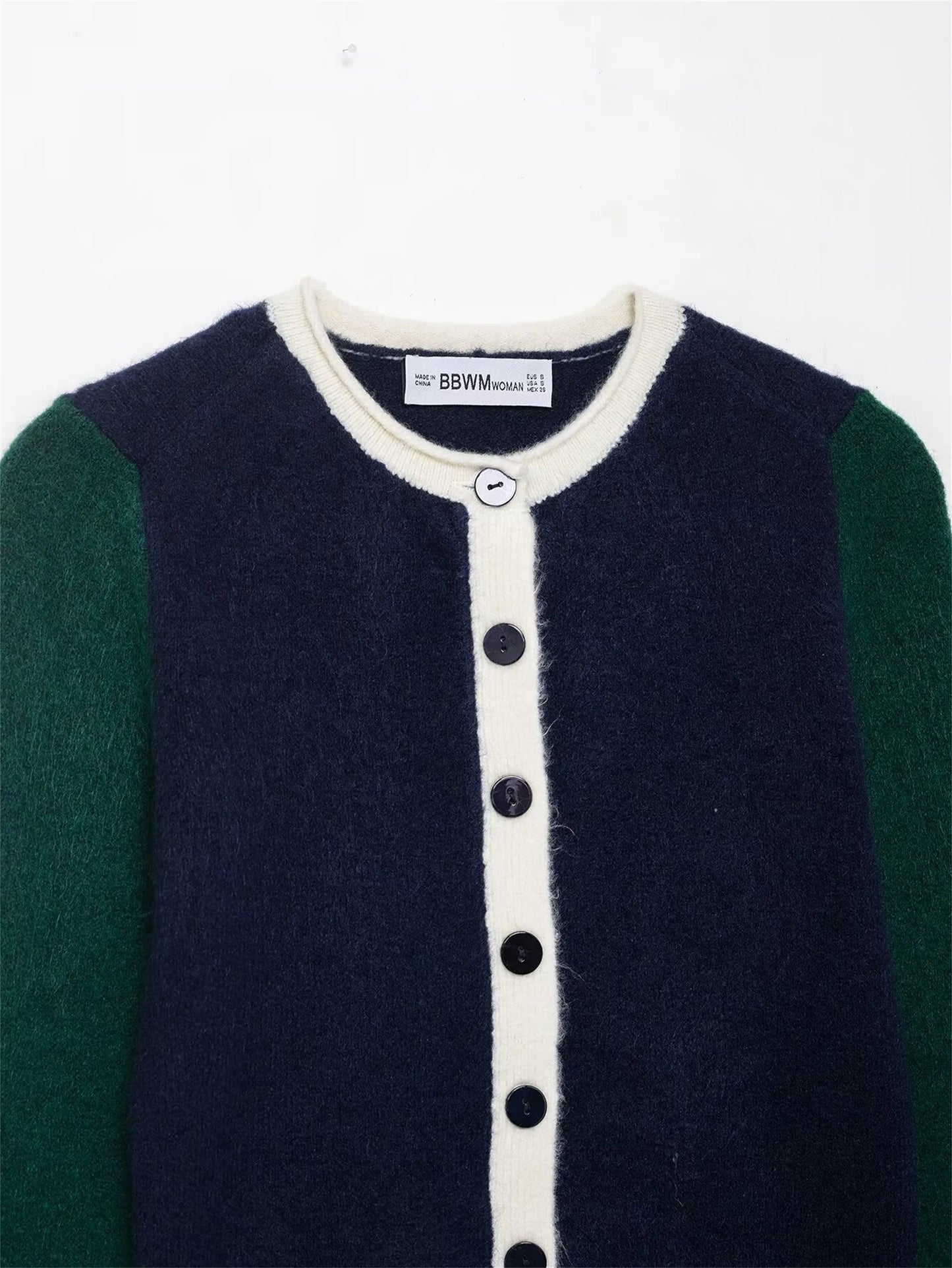 Color-Block Knit Cardigan for Women – 2025 Fashion Trend