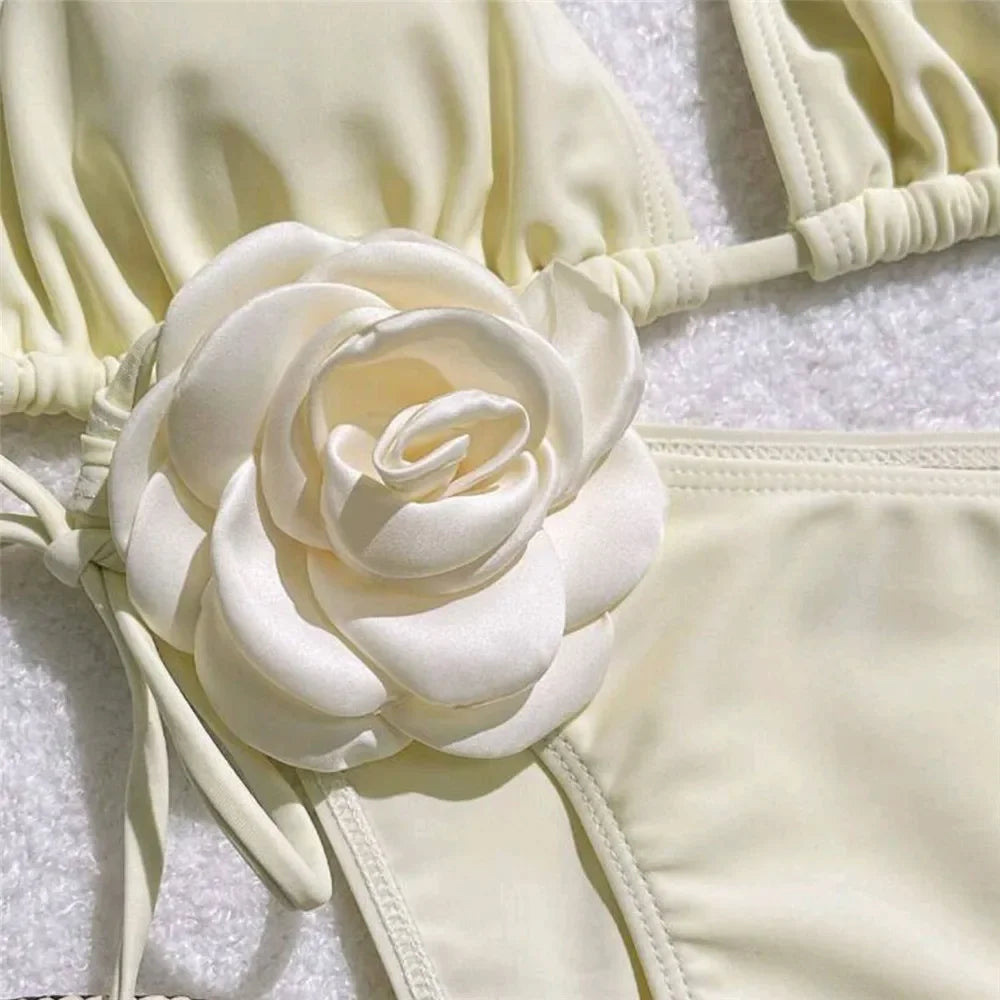 Triangle Push Up Style Sexy Summer Flower Themed Women Bikinis