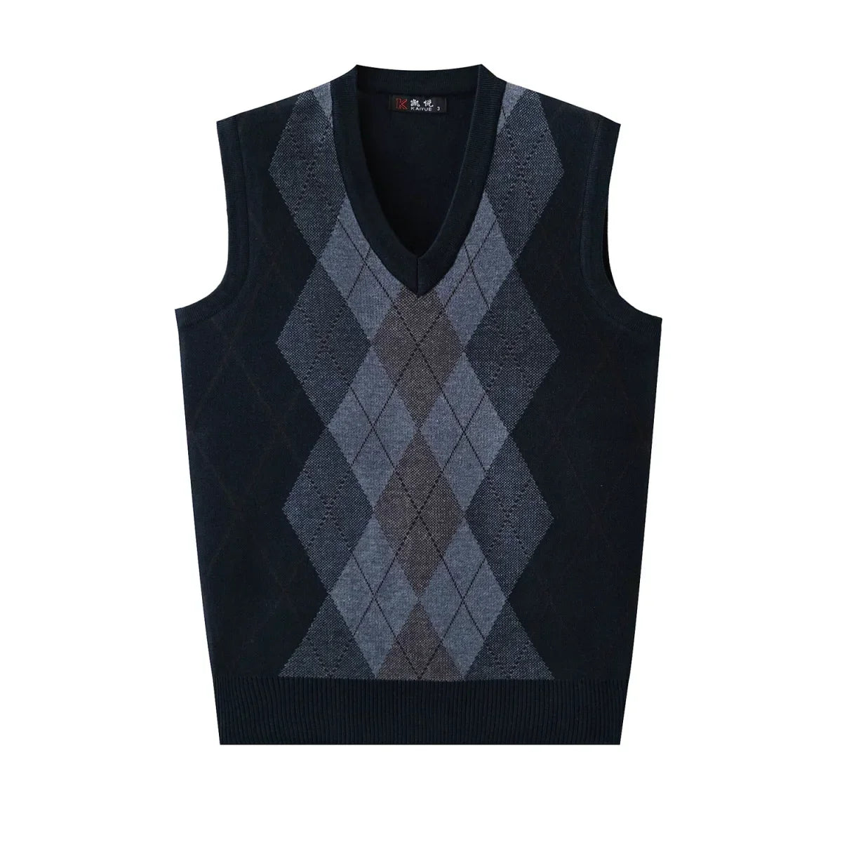 Argyle Basic Solid Color O Neck Long Sleeve Knitted Men S Sweaters