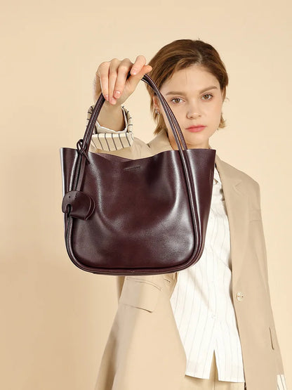 Casual Leather Brown Handbags