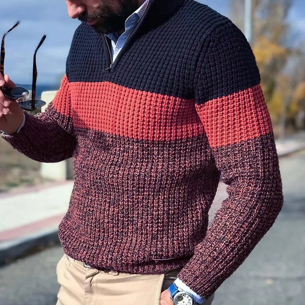 Mens Colorblock Sweater Cozy Stylish And Casual For A Fashion Forward Look