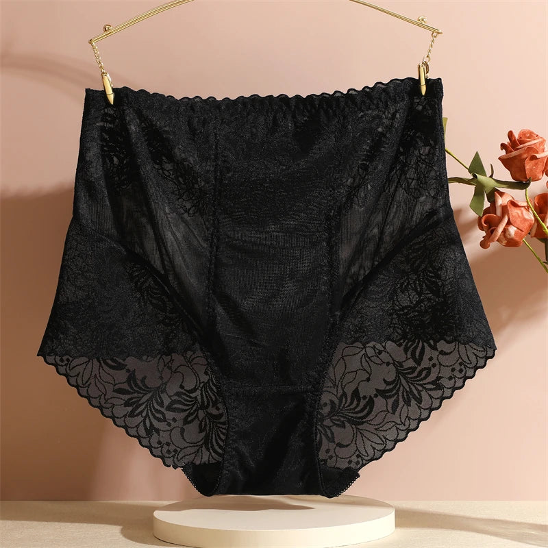 Effortless Comfort: High-Waist Floral Lace Briefs