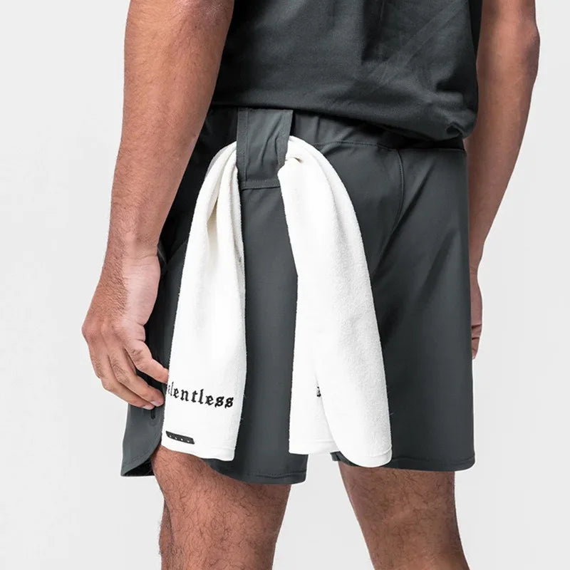 Breathable Quick Dry 2 In 1 Mens Gym Shorts