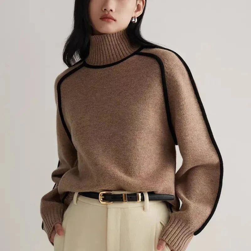 Women Turtleneck Twist Loose Style Warm Winter Sweaters